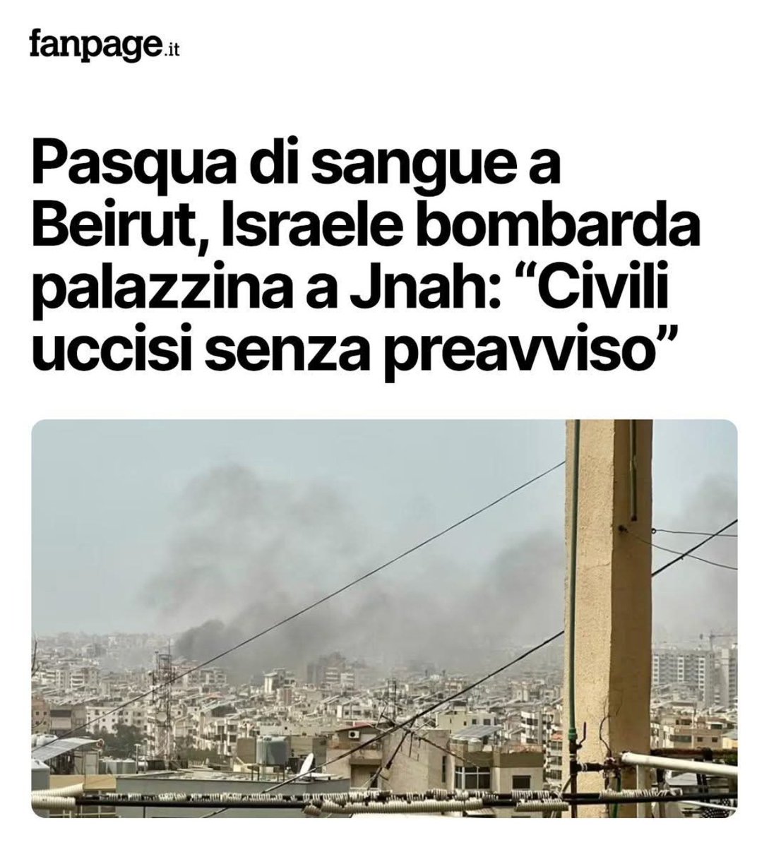 Quel maledetto criminale di Netanyahu vuole ridurre il Libano in briciole così come già fatto a Gaza. E tutti zitti.
Maledetti tutti 🤬