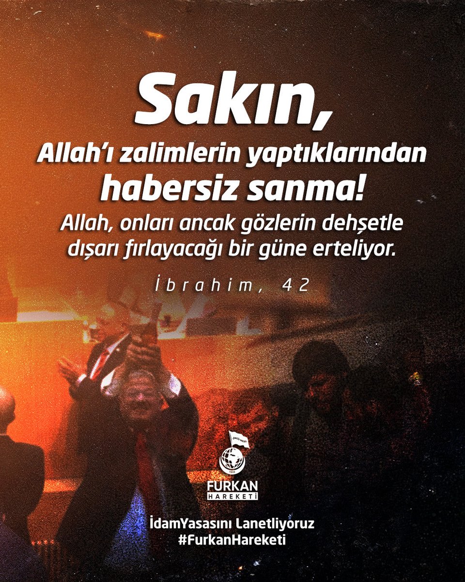 Huzursesimiz123's tweet photo. Zalimler için yaşasın cehennem 
idamYasasını Lanetliyoruz 
#FurkanHareketi https://t.co/5i3QB1axif