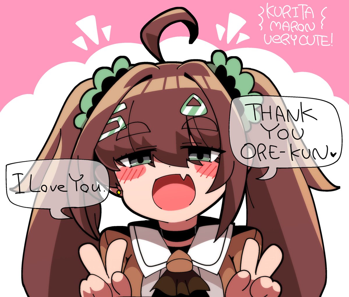 栗田まろんのツインテ姿も可愛いのでTLのみんなに慣れてもらうための絵です。