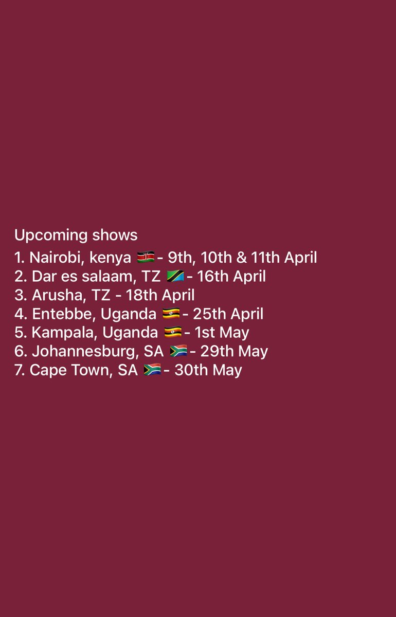 Coming to your city very soon … buy your tickets online at HILARYOKELLO.COM📌 🇺🇬🇰🇪🇹🇿🇿🇦 #JokesFromFarAway