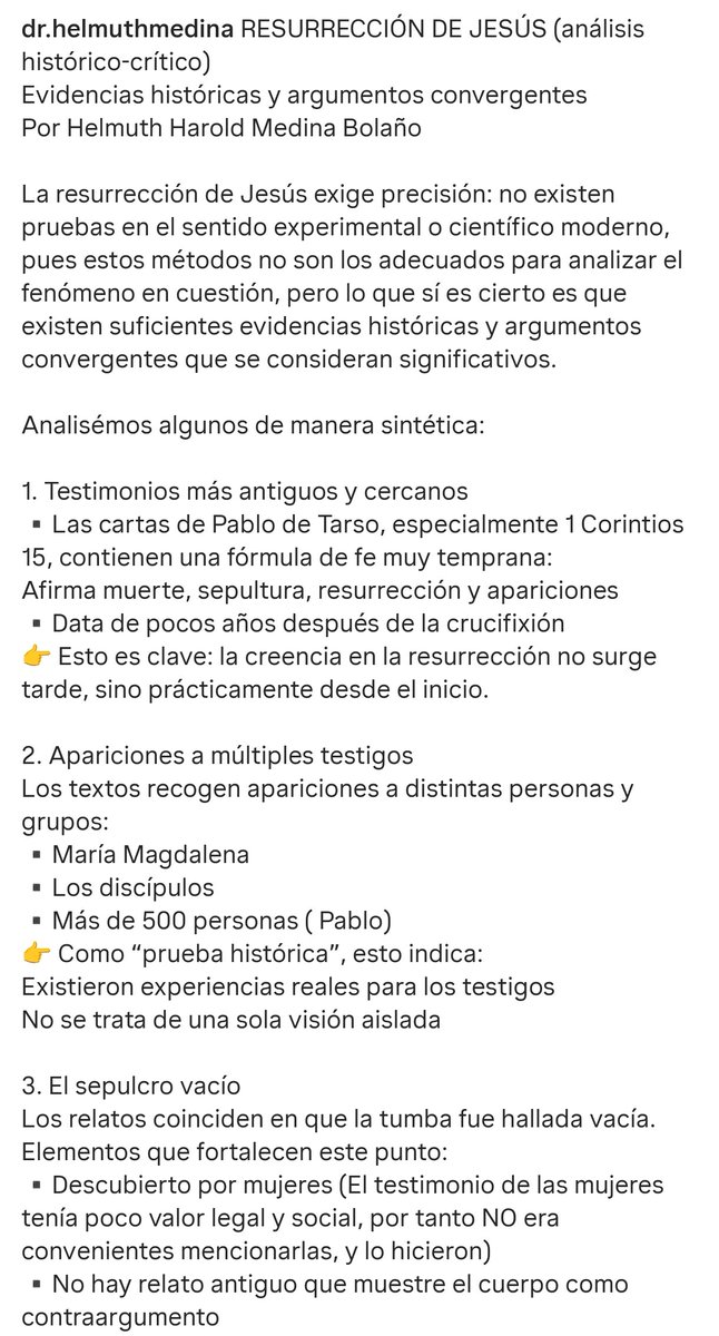 HelmuthMedina's tweet photo. RESURRECCIÓN DE JESÚS (análisis histórico-crítico)
Evidencias históricas y argumentos convergentes
Por Helmuth Harold Medina Bolaño 

La resurrección de Jesús exige precisión: 
👉Analisémosbalgunas evidencias de manera sintética: https://t.co/Y7ST8MX9cN