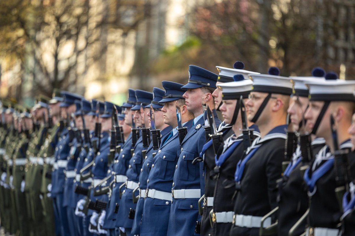Today, President Catherine Connolly joined over 160 personnel of Óglaigh na hÉireann to commemorate the anniversary of the 1916 Easter Rising.

Captain Eva Houlihan read the Proclamation of the Republic on the steps of the General Post Office, marking 110 years since Pádraig