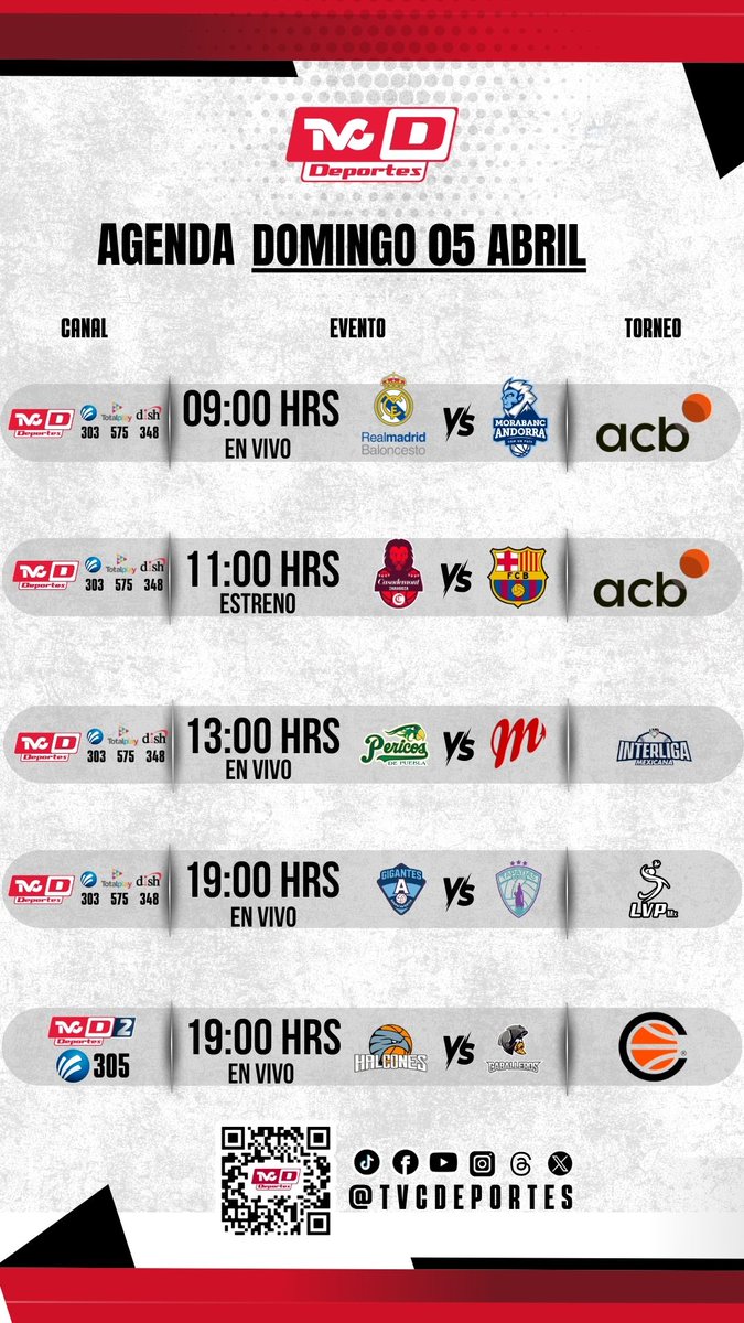 TVCDeportes's tweet image. AGENDA DEPORTIVA  

 No te pierdas toda la actividad deportiva que tenemos para ti a través de nuestra señal.  

#tvcdeportes #Deporte #5abril
