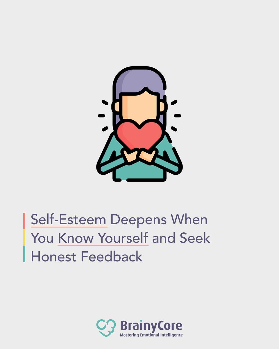 BCoreOfficial's tweet image. Self-esteem deepens when you understand yourself and actively seek honest feedback on your performance.

Regularly reviewing how you are doing reflects genuine desire for growth, not just looking for validation.

#EmotionalIntelligence #SelfEsteem #GrowthMindset