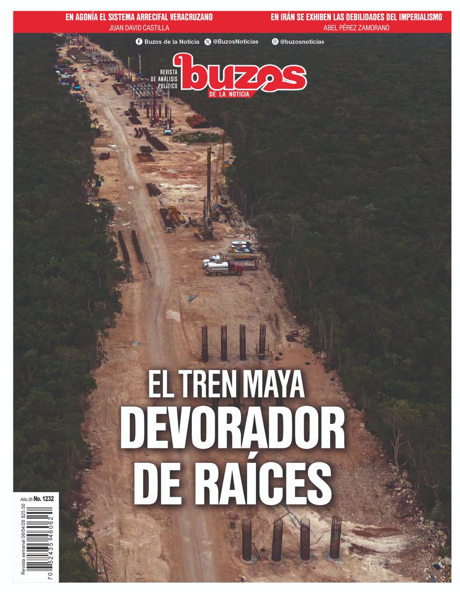 🔴#buzos | Tren Maya, devorador de raíces

El tren arrasa selvas, vulnera el patrimonio arqueológico, desplaza comunidades y reconfigura el territorio al servicio de grandes intereses empresariales.

Ya disponible la edición 1,232
📎buzos.com.mx/noticia/tren-m…