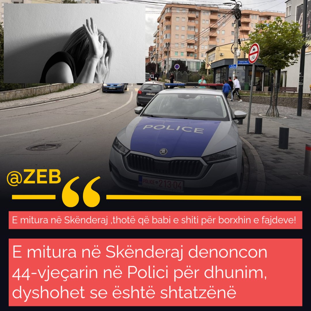 GazetaZEB's tweet image. E mitura në Skënderaj ,thotë që babi e shiti për borxhin e fajdeve!

E mitura në Skënderaj denoncon 44-vjeçarin në Polici për dhunim, dyshohet se është shtatzënë
👇
facebook.com/share/p/1BZvq5…

#kosova #skenderaj #fajde #dhune