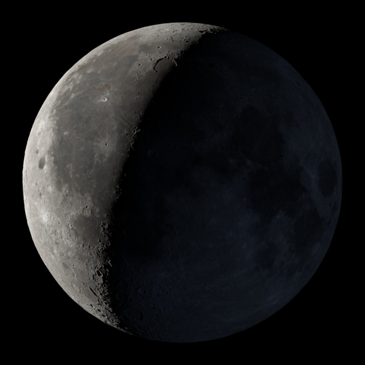 NaGraHo's tweet image. Faza Księżyca dzisiaj🌘 33% (Księżyc w kształcie "#C" - #cofa się, #cienieje, #ciemnieje, #chudnie, stary księżyc). Wiek Księżyca 24 dni.

Za 5 dni nów🌑
Za 12 dni pierwsza kwadra🌓

Odległość🌘od🌍: 390 778 km (maleje)
Grafika: NASA SVS