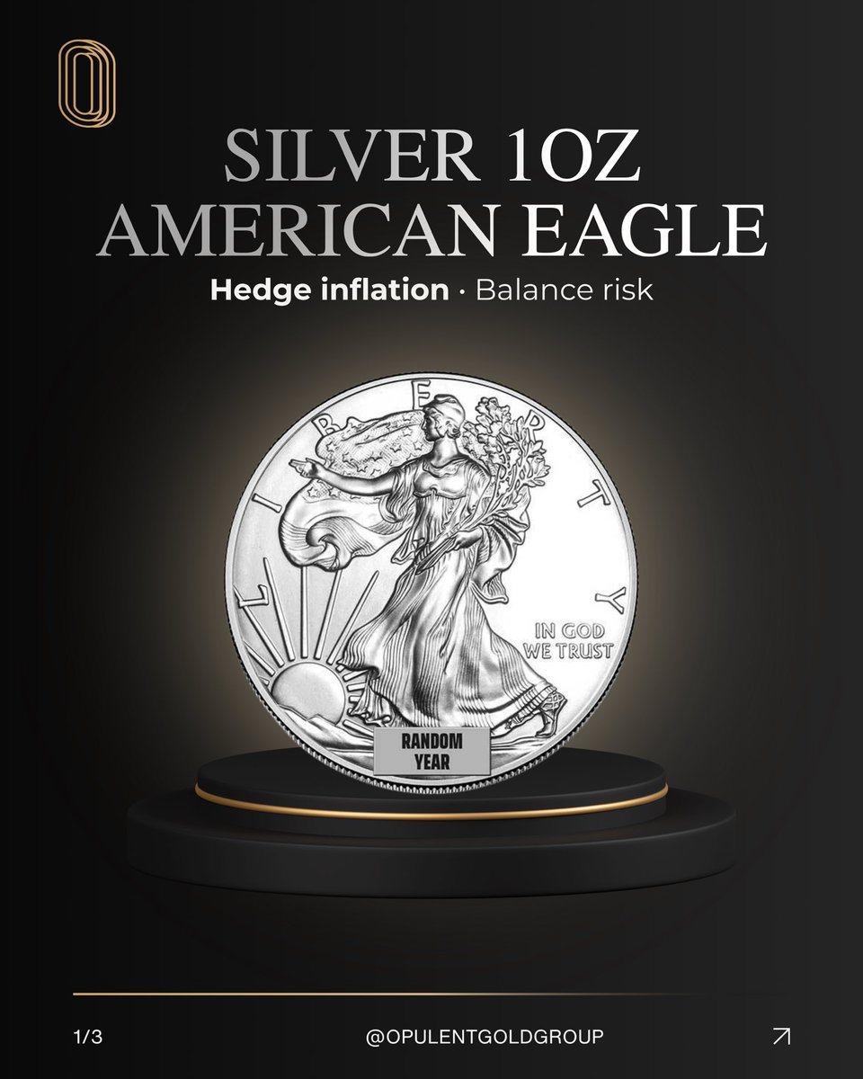 OpulentGoldco's tweet photo. 🇺🇸 THE ICON OF SILVER INVESTING

Own one of the most recognized assets in the world…
The Silver 1 oz American Eagle 🦅

#coin #silver #gold #investing #finance #retirement #usa https://t.co/1HtwFzpogJ