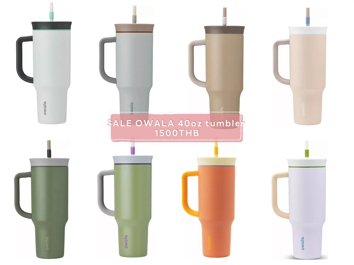 ⁺◟꒰ pre 🇺🇸 ꒱ ⊹ sale แก้ว owala 40oz tumbler 

⊹ รุ่นนี้คุ้มใช้ได้ 2แบบ จะใส่หลอดหรือดื่มจากแก้วก้อได้
⊹ หิ้วเอง บินเอง ของแท้ 💯

★ มัดจำ 700 จ่ายอีกทีตอนของถึงไทย 5พค

📦 ค่าส่ง 65฿
💘 สี/ไซส์อื่น สอบถามได้ค่ะ 
⚠️ ราคาแต่ละรอบ แต่ละสีไม่เท่ากัน ของหมดไวมาก อย่าคิดนาน!!