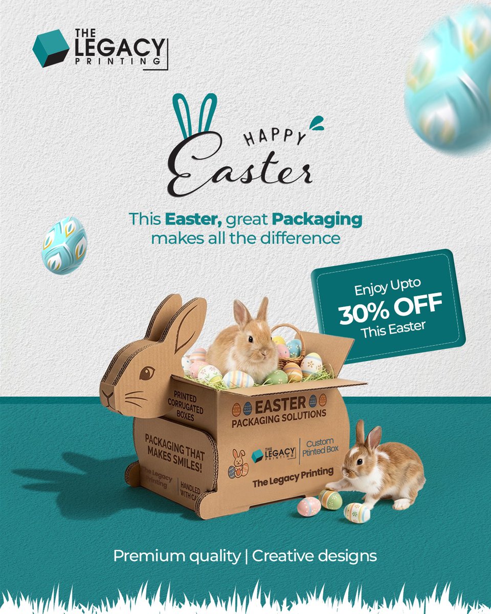 legacy_printing's tweet image. Make your brand stand out this Easter with packaging that leaves a lasting impression.

Enjoy upto 30% OFF and elevate your presentation today.

#Easter #CustomPackaging #Branding #PackagingDesign