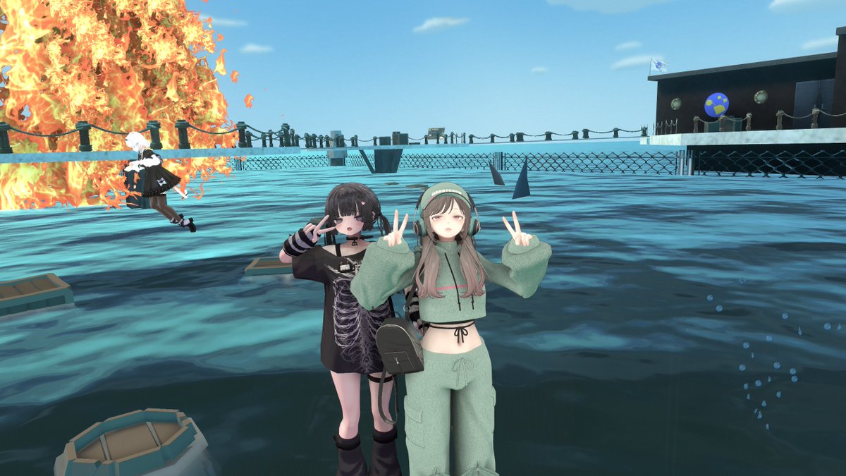 Negishio_VRChat's tweet photo. メガロドンから逃げた🦈 https://t.co/plgdkqaSL0