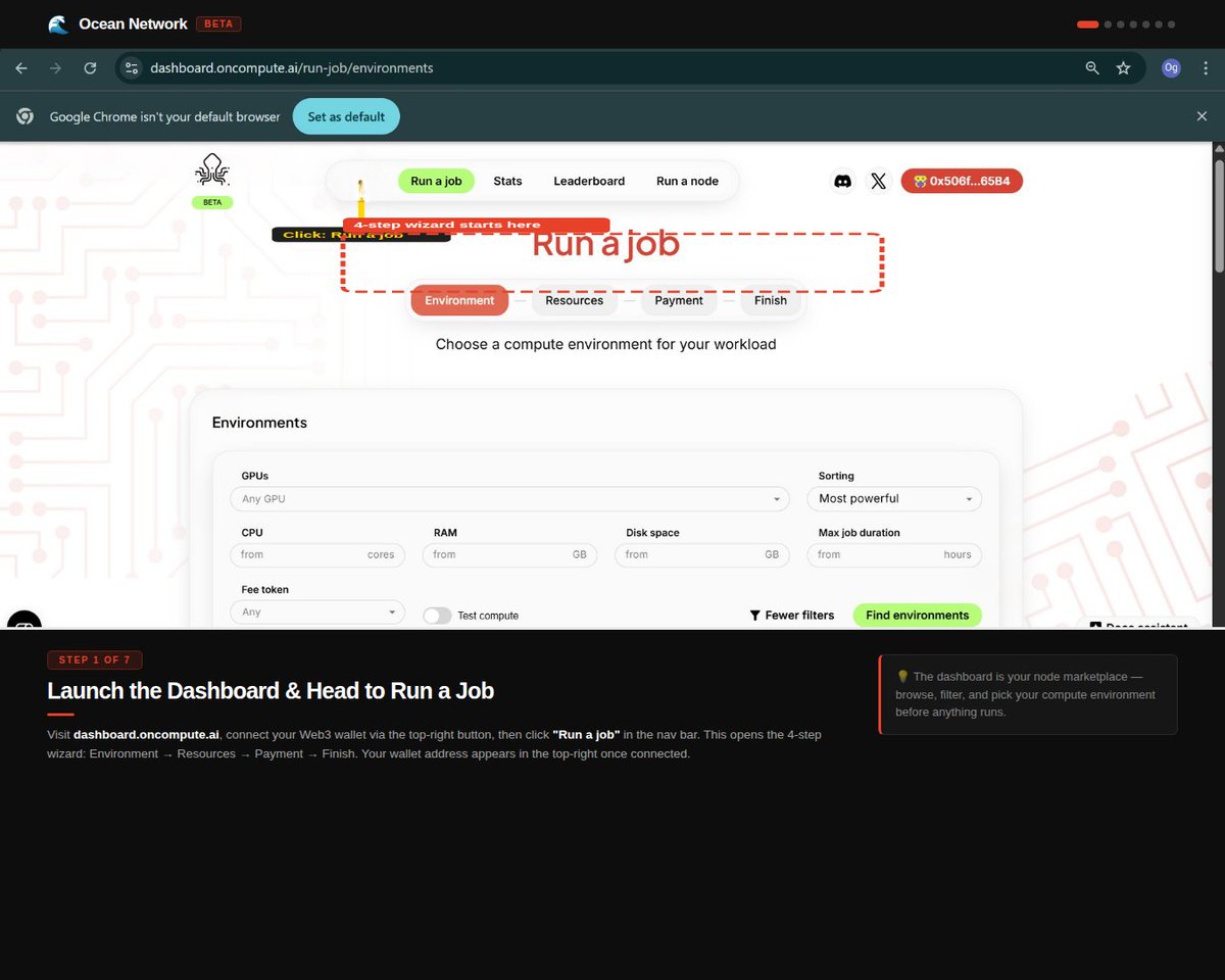 OG_Punter's tweet photo. Here's how to go from the Ocean Network dashboard to running a compute job in VS Code 
Step by step 👇 https://t.co/A7Nfh7TG39