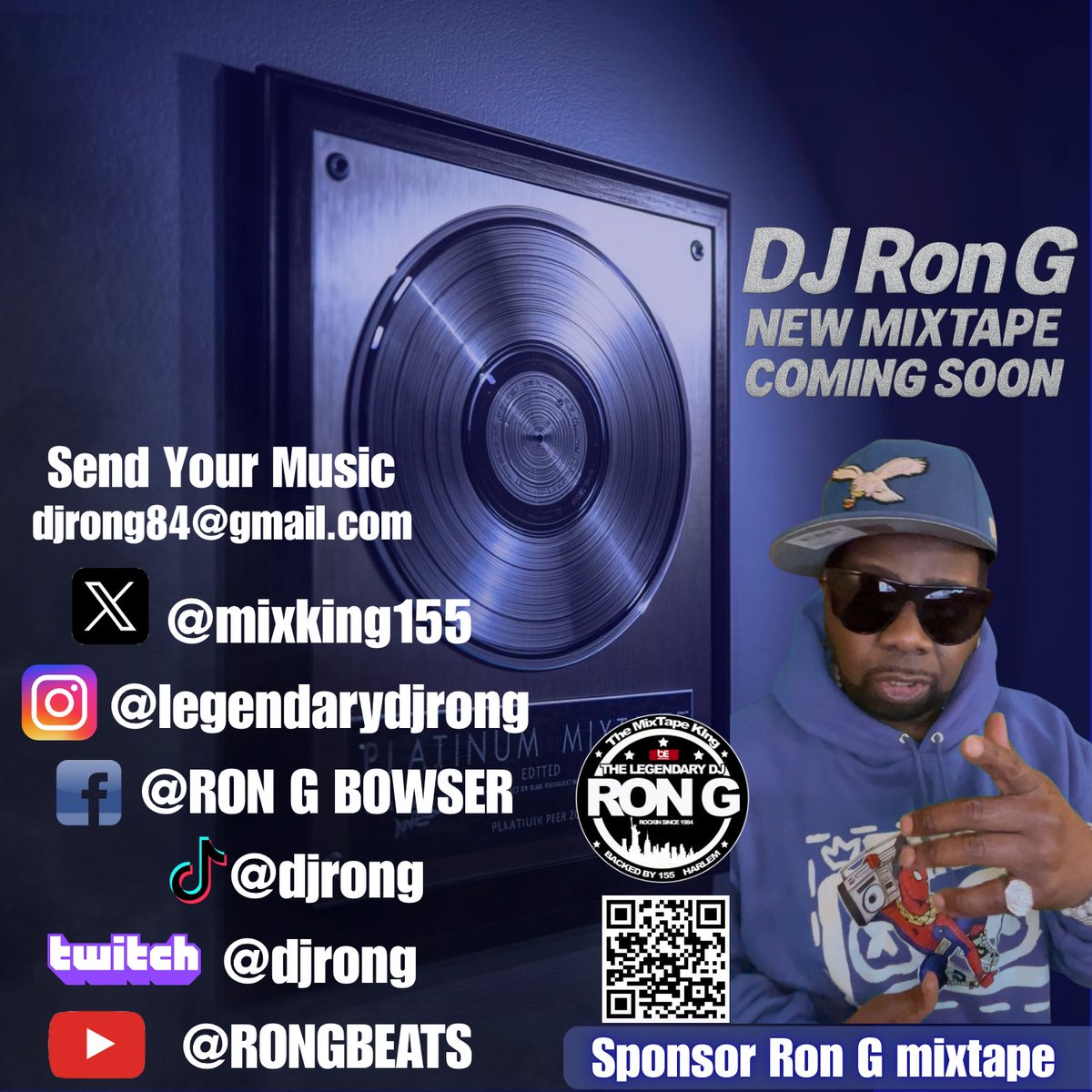 djrongliveshow's tweet photo. My New Mixtape will be dropping soon. If you want your music on the new DJ Ron G Mixtape send it to djrong84@gmail.com If you are interested in Sponsoring DJ Ron G new Mixtape and Live video. Contact me at 347 768-5540 or djrong84@gmail.com https://t.co/1gfCsmjNro