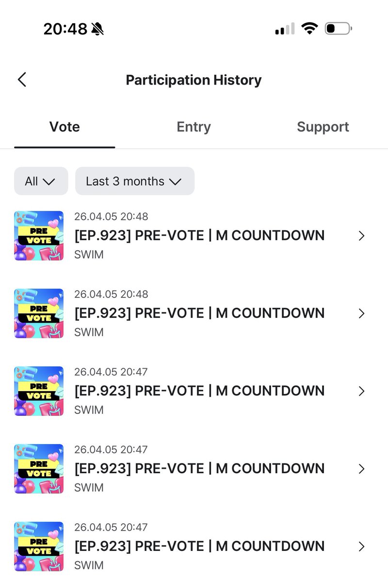 Recordatorio del día de que Swim está nominada en MCOUNTDOWN.
<a href="/BTS_twt/">방탄소년단</a> 

Son 5 votos.

Link:
(apps.apple.com/KR/app/id64434…)