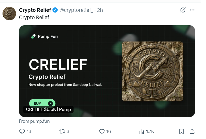 artyom_mtr's tweet photo. @SECGov, @CFTC can you take a look new pump . fun token from charity @cryptorelief_ from @sandeepnailwal CEO of @0xPolygon $POL ex $MATIC is this new scam scamming people?

LInk:
https://t.co/Go1MgA1Vbe

Search tag:
$BTC $ETH $SOL $ADA $XRP $DOT $AVAX $OP $ARB #Bitcoin https://t.co/qiOSTLuM61