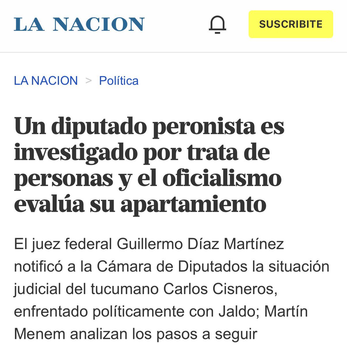 Che siguiendo con la trama de Adorni ¿cuando apartan al diputado Kuka Cisneros con denuncias por trata de personas?