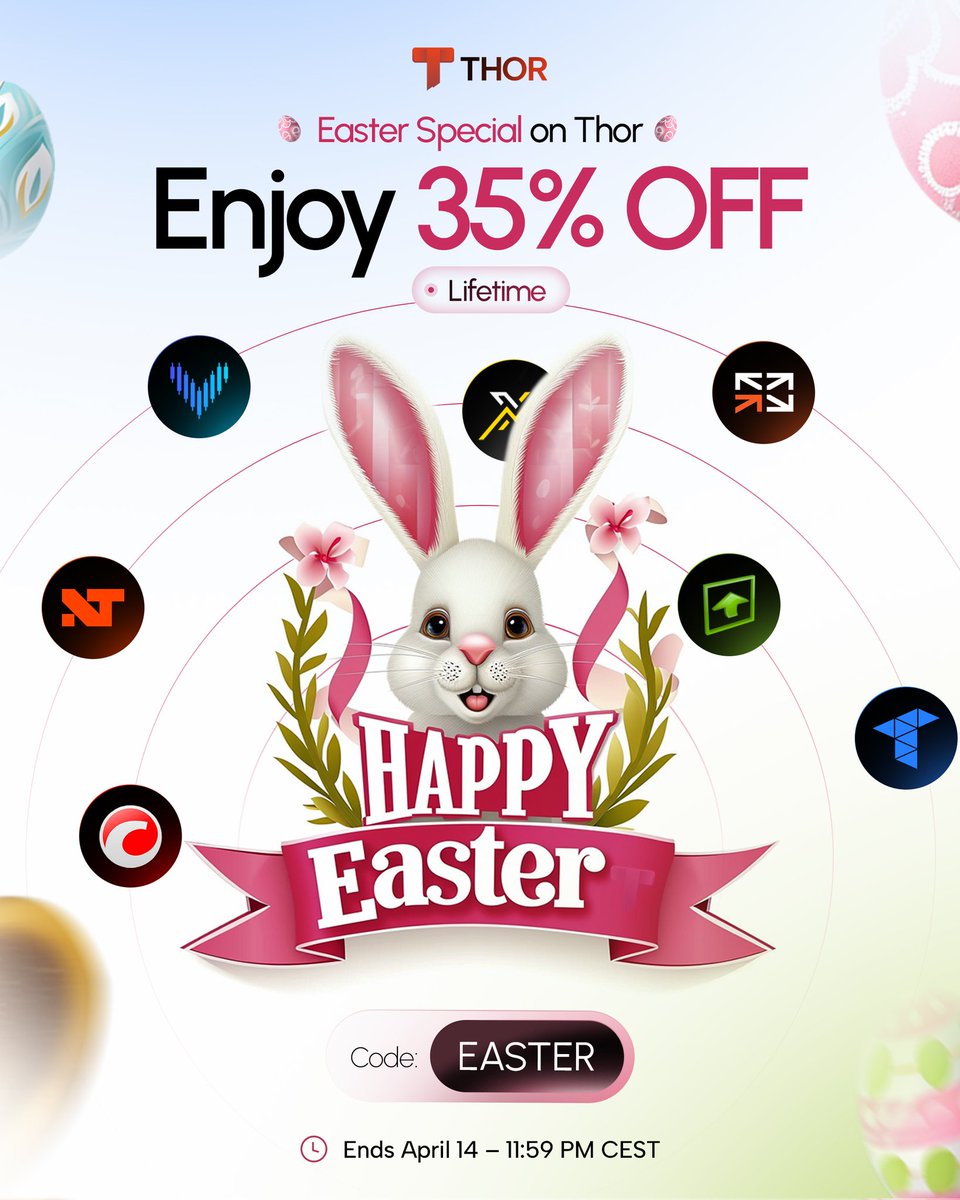 thortradecopier's tweet photo. NinjaTrader. ProjectX. dxFeed. Rithmic. Tradovate. cTrader. Thor connects them ALL, and this Easter you get 35% OFF for LIFE. 🐰⚡

Link in bio: https://t.co/CiKhpEbU6q