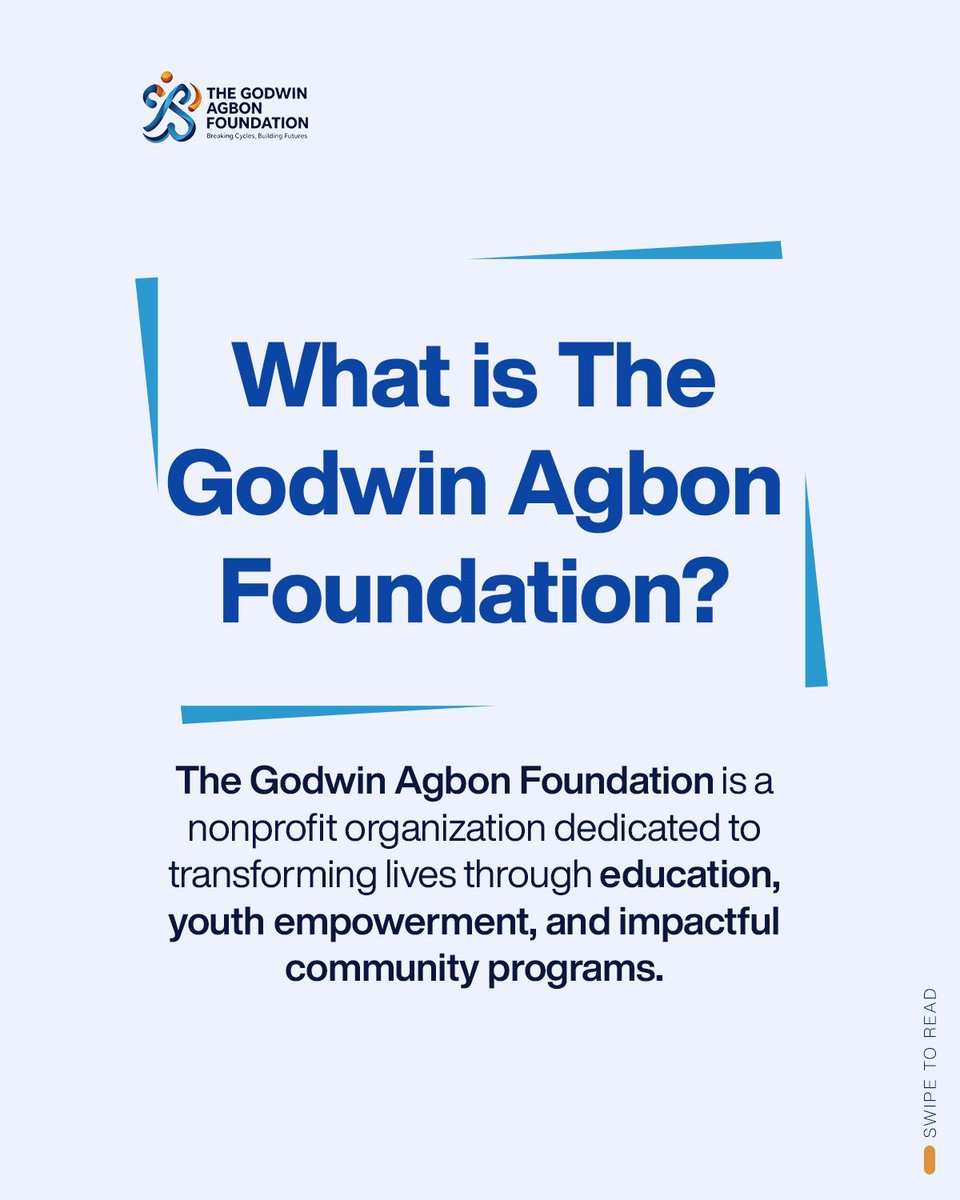 TGAF_Official's tweet image. FAQs

Swipe to see more

To Donate: 
Account no: 1014130688
Bank : Keystone Bank
Account name: The Godwin Agbon Foundation 

#MakingADifference
#ChangingLives
#EducationIsPower
#FutureLeaders
#GiveBack