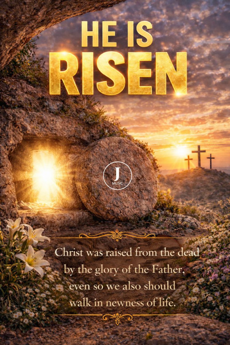 _jmusic's tweet photo. Matthew 28:6, He is risen #JMusic #JesusMuzic #Easter #HeisRisen #HappyEaster https://t.co/cC7YmVa1k8