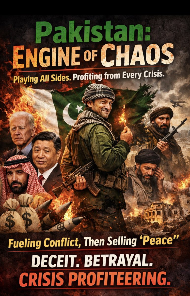 Pakistan is no longer just a double-faced state; it has become a calculated engine of regional instability. This country simultaneously plays contradictory games with Saudi Arabia, United Arab Emirates, United States, China, Iran, and especially Afghanistan. This is not driven by