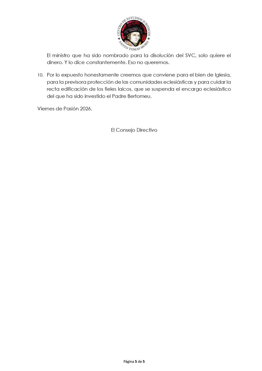 A PROPÓSITO DEL RECIENTE COMUNICADO DEL COMISARIO APOSTÓLICO DEL SODALICIO DE VIDA CRISTIANA