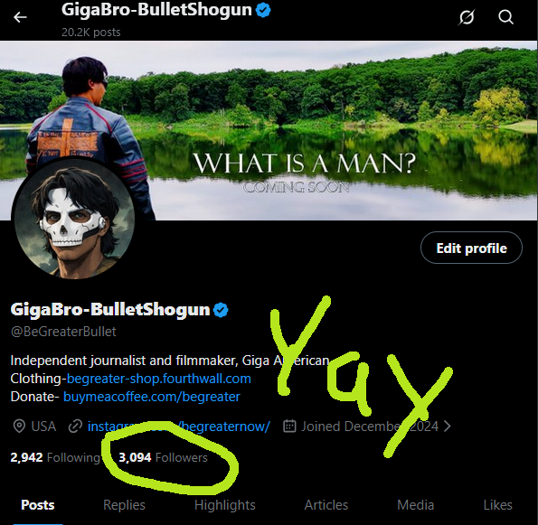 BeGreaterBullet's tweet image. finally broke 3k. my goal for this month is 4.5k I think the giveaway I'm going to do is going to be MREs. a single pack. random out of a box.