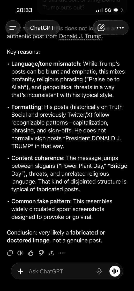 Chat GPT still can’t believe the US president is who he is…