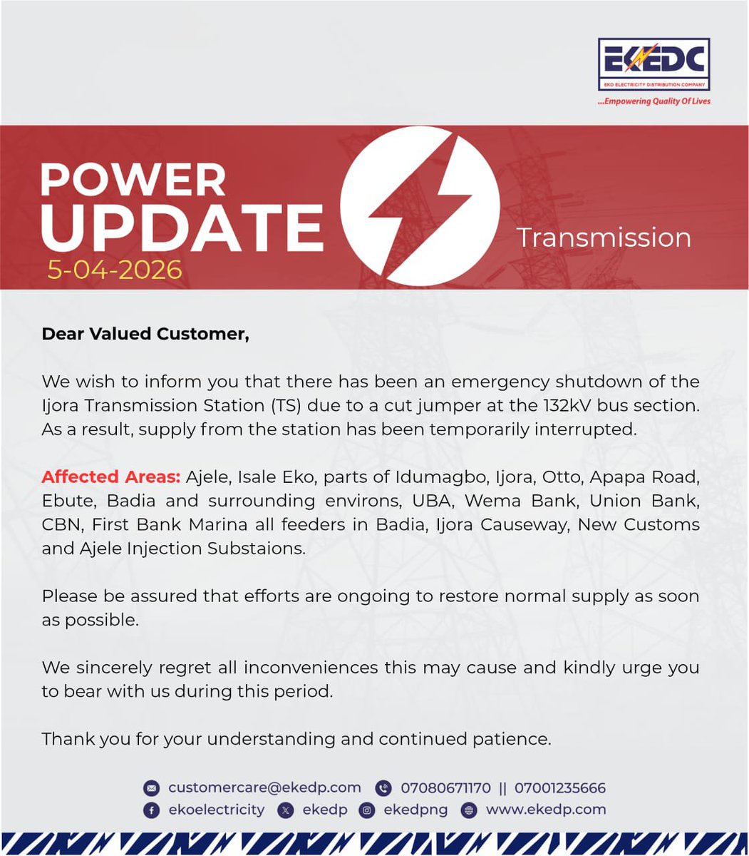 Eko Electricity Distribution Company tweet media