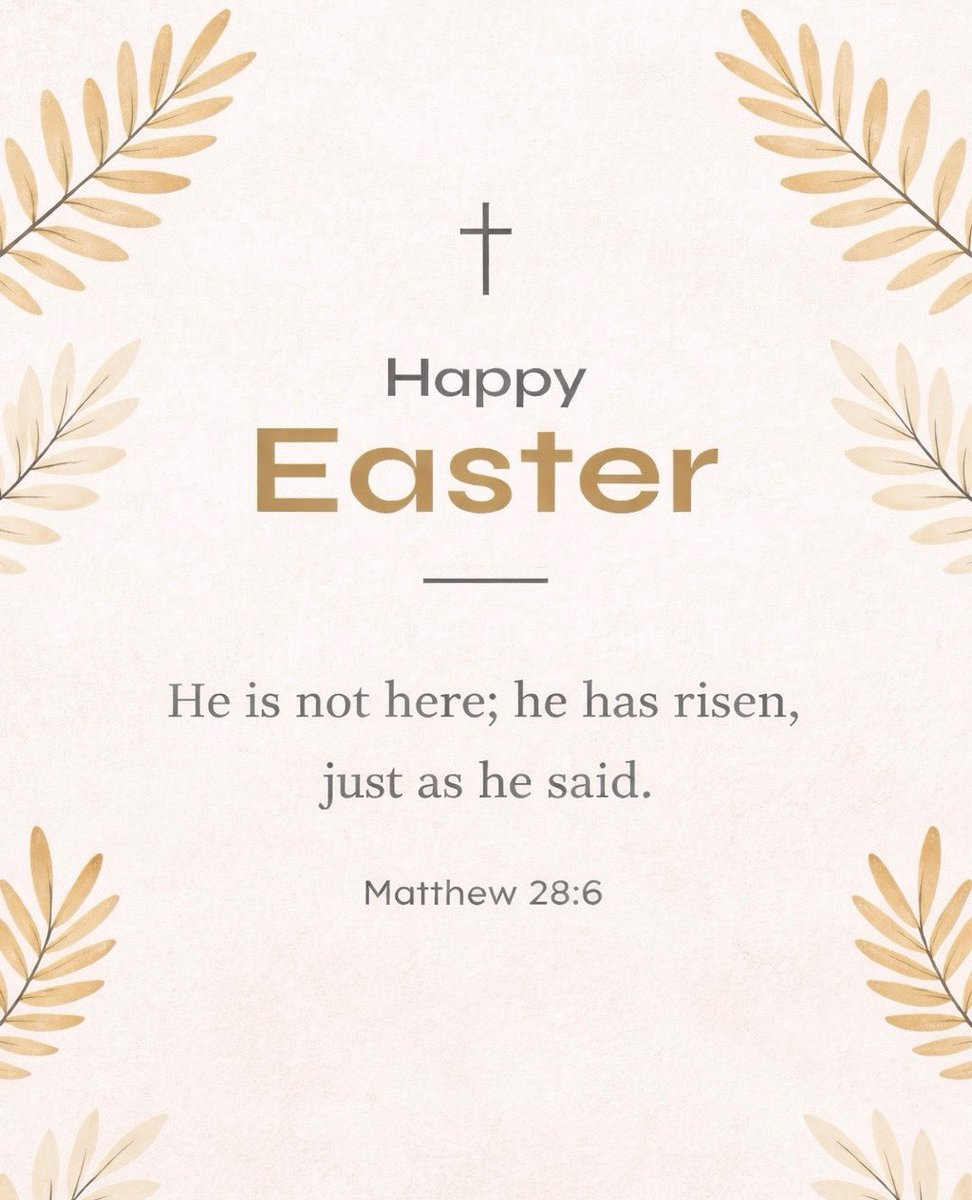 Wishing you and your family a blessed Easter filled with peace, love, and meaningful moments together.

“He is not here; He has risen, just as He said.” — Matthew 28:6