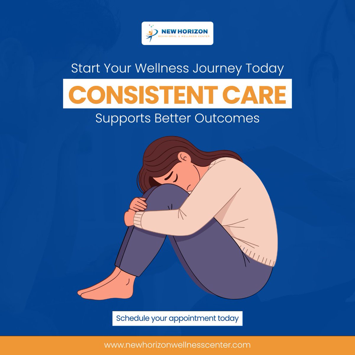 newhorizonwelln's tweet image. Start your wellness journey today! 🧠 Consistent care leads to better outcomes. Let’s work together for lasting improvement in your mental health and well-being. 💙
#WellnessJourney #ConsistentCare