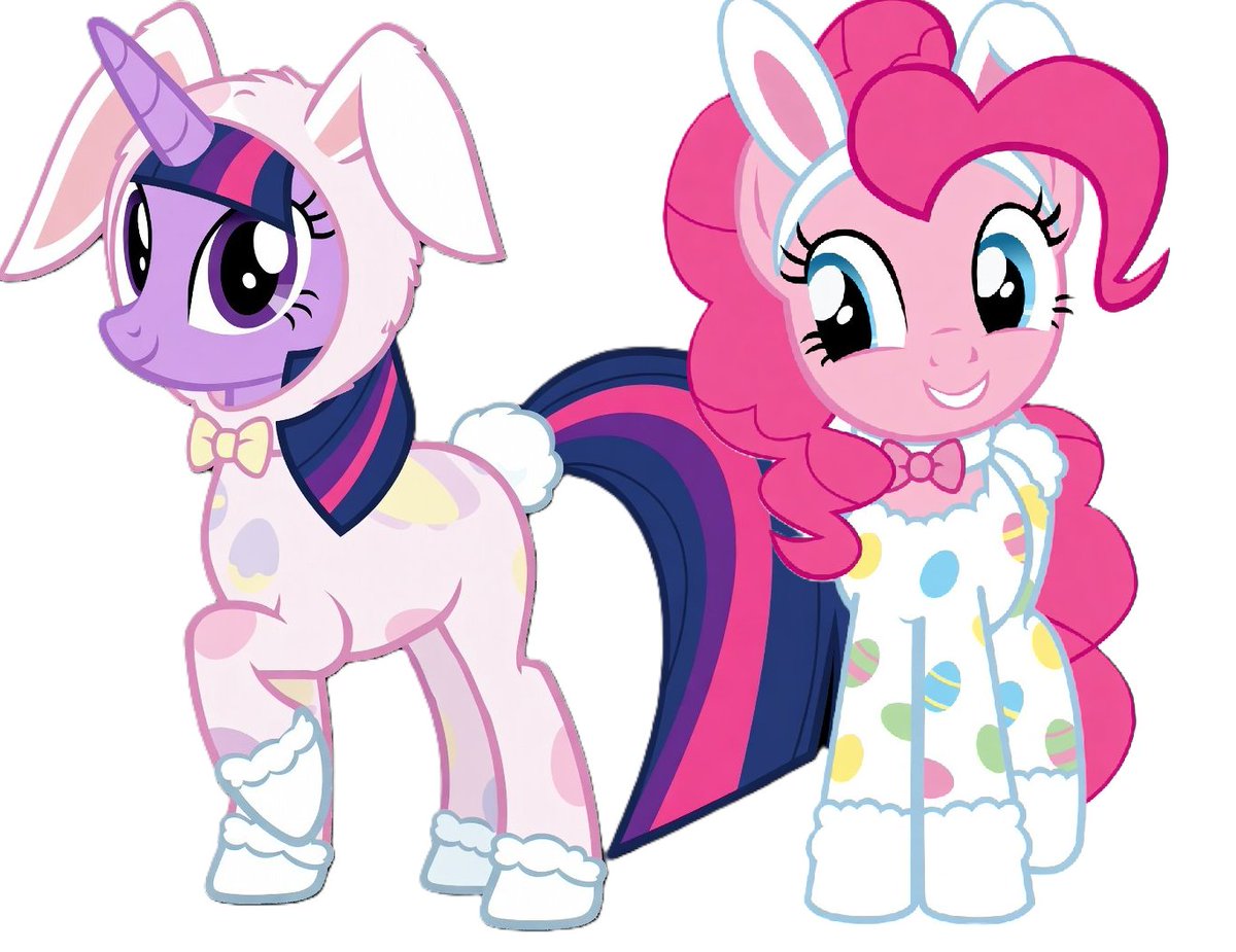 Pinkie Pie and Twilight Sparkle (Easter bunny outfit)