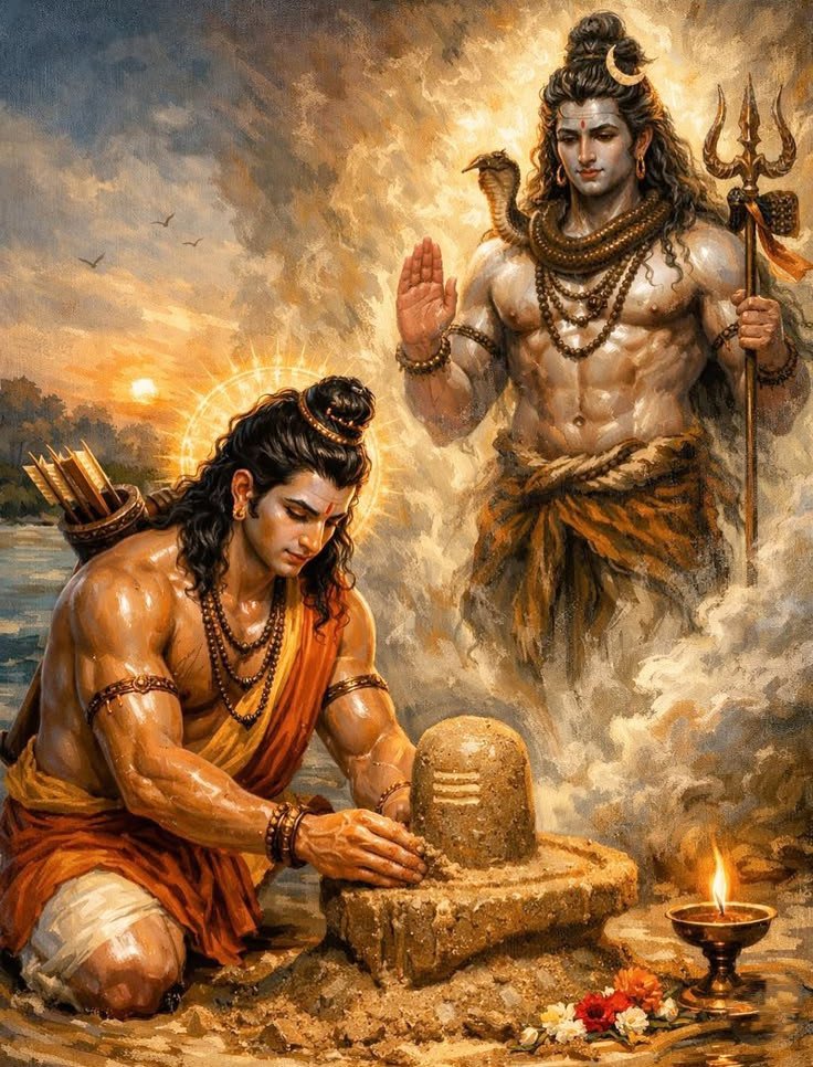 जब विपत्ति आई तब स्वयं श्रीराम ने भी महादेव का स्मरण किया।
अपने कर-कमलों से रामेश्वरम ज्योतिर्लिंग की स्थापना कर राम जी ने भोलेनाथ को प्रसन्न किया।