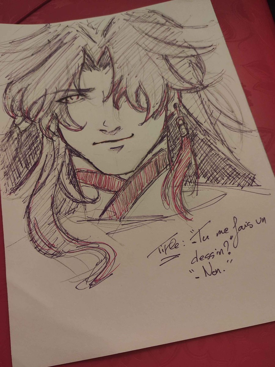 Être chez des personnes avec des enfants et dessiner.
Title: ' "-Could you draw something for me ?" "-No." '
#bladesp #hsrblade