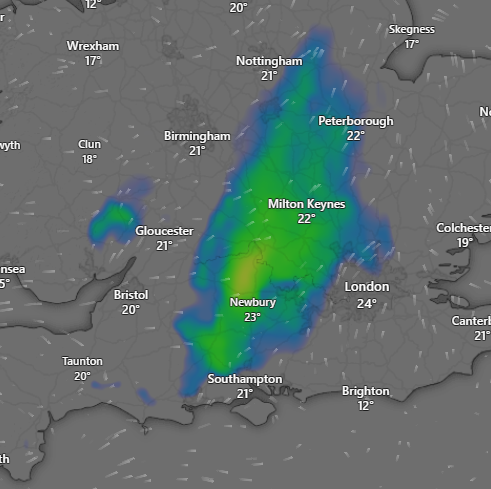 Worldgeoo's tweet photo. UKV Wed: Moderate instability and shear with humid low levels could produce scattered multicell storms and isolated supercells. Large hail, damaging gusts, heavy rain, frequent lightning, brief tornadoes, and localized flash flooding possible.
#UK #UKSTORM #THUNDERSTORM #TORNADO https://t.co/3PLXXwSXkE