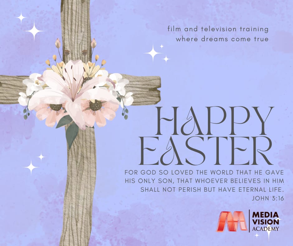 MediavisionA's tweet photo. Happy Easter from Mediavision Academy! 
​As we celebrate renewal, we’re focused on the future of impactful film training &amp; content creation. To our students &amp; partners: let’s keep telling stories that move the world. @MediavisionA @UCC_Official
@UCC_ED
@MultiChoiceGRP https://t.co/nzgOk8lEy2