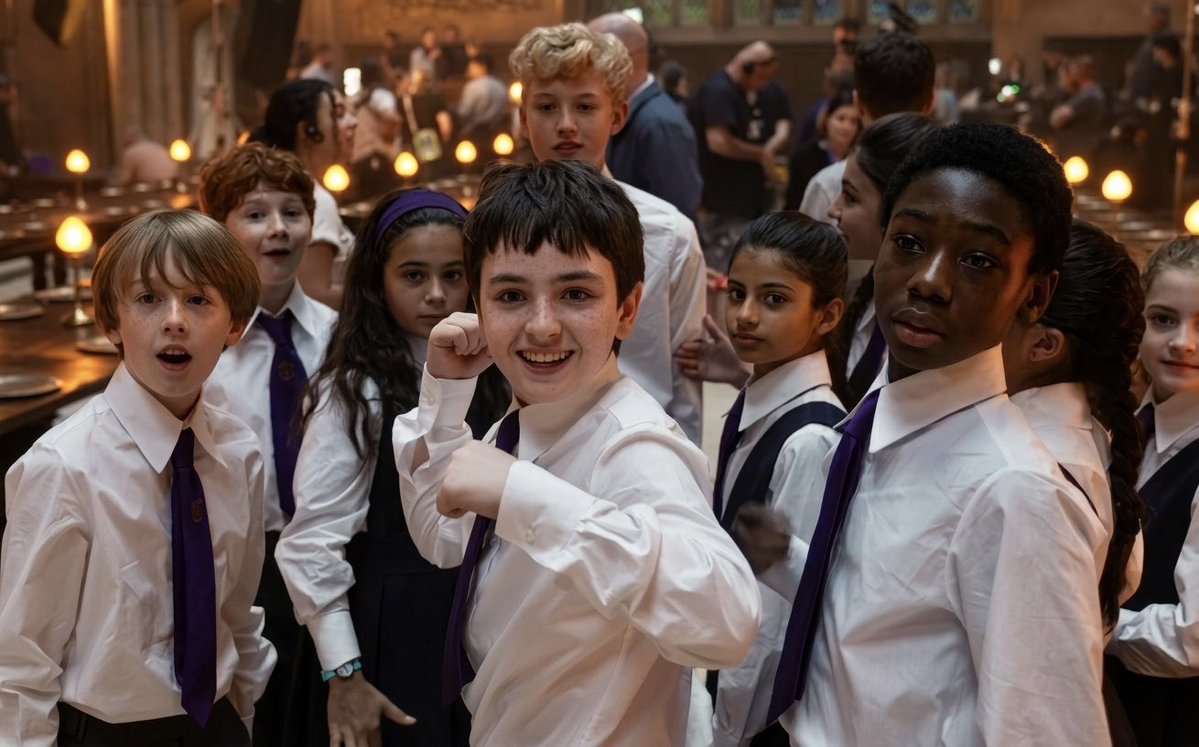 El joven ejercito de Dumbledore ✨

¡Draco, notoriamente más alto que el resto!