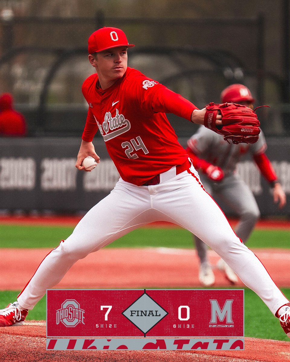 OhioStateBASE's tweet photo. FINAL | Bucks are rollin' 🧹

That's our third straight weekend sweep, and seventh straight win!

#GoBucks https://t.co/SCBnp1Jd3v