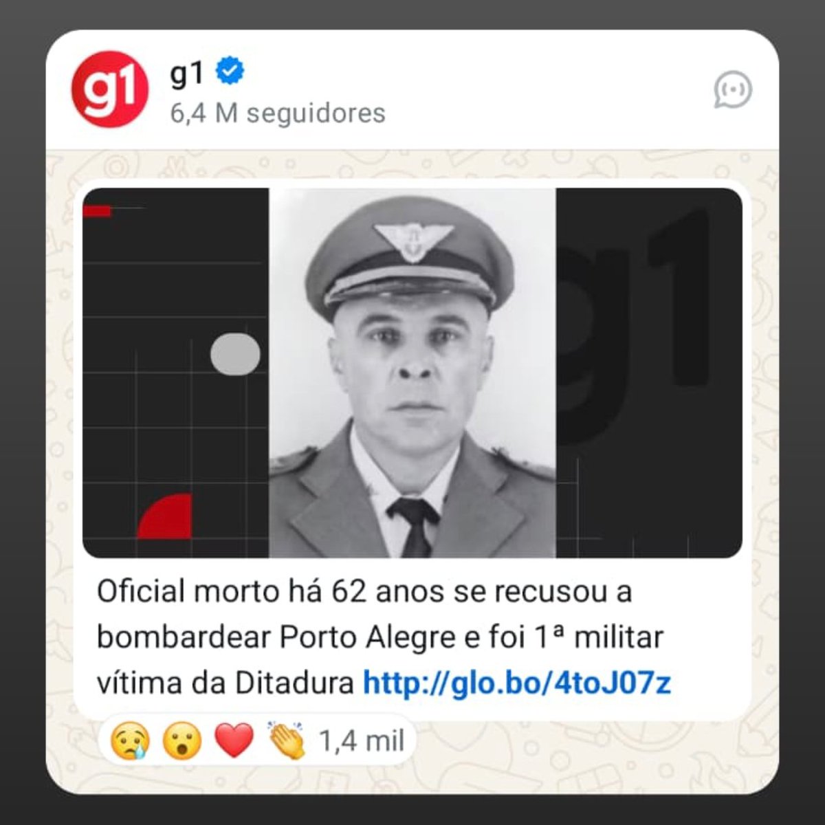 A ditadura militar matou, perseguiu, exilou ou demitiu mais de 6.500 militares que não concordavam com o golpe. Homens de verdade que respeitavam a soberania popular.

Memória e verdade sim, anistia é o caralho!

Vamos, Flamengo!!