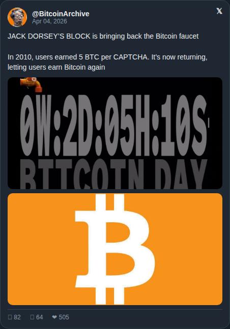 Block — la empresa de Jack Dorsey — acaba de traer de vuelta el grifo de #Bitcoin

En 2010 conseguías 5 BTC por completar un CAPTCHA

Ahora volvió

La pastilla naranja se hace más fácil de tragar cada día que pasa