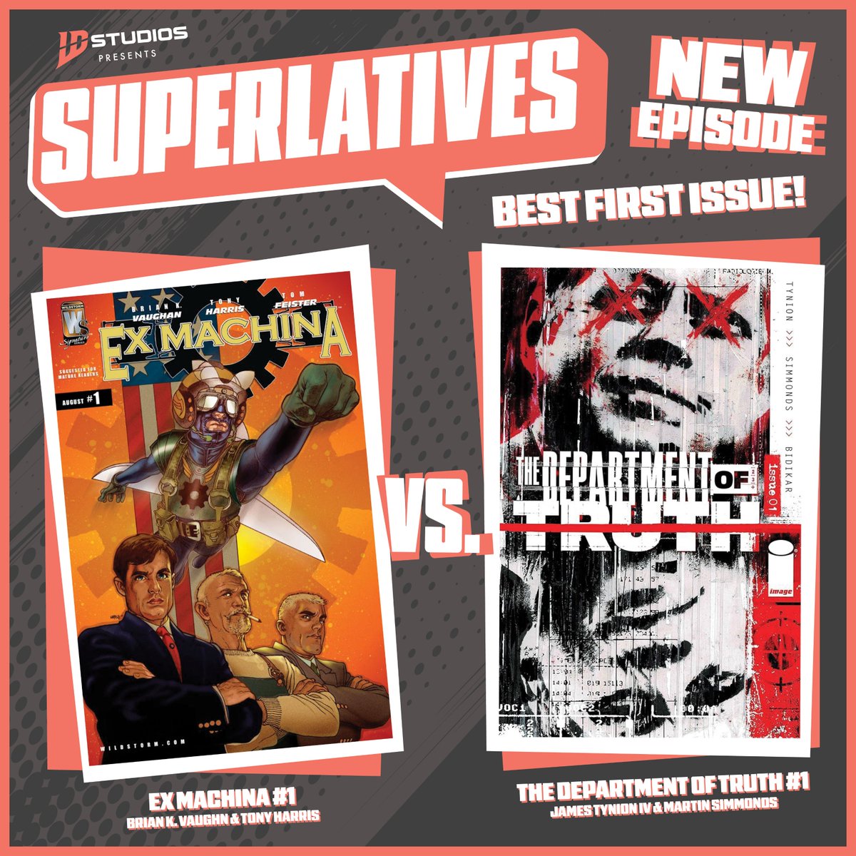 IDWPublishing's tweet image. Spoilers Ahead, we're talking about the BEST First Issue!

Listen to the first episode of #IDWSuperlatives to weight in on how we did?

Let us know in the comments.

Watch the first episode of #Superlatives and see our reasonings: youtu.be/9CLsijFSO74

#ComicBooks #Podcast