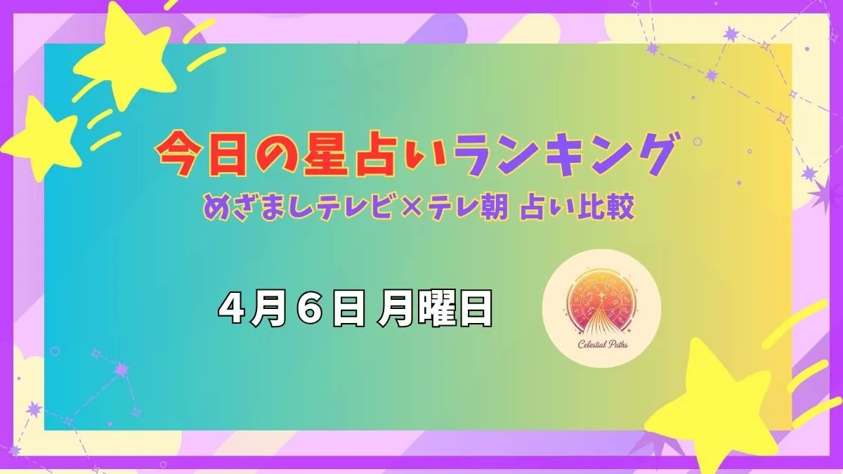 ranking_top5's tweet photo. 🔮星占いランキング
めざましテレビ × グッド！モーニング

やぎ座が1位！計画力×行動力で成功の流れ✨
さそり座・おひつじ座も発想力＆出会い運が好調！

今日は「行動力×自己管理」がカギ💡
詳しくはブログで👇
https://t.co/iwcSys3xiV

いいね＆フォローもお願いします✨ https://t.co/QI9Gk3Eb31