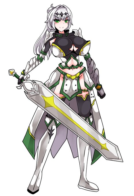 #クロワちゃん 
女騎士クロワちゃん。邪悪な魔物には決して屈しないが舞台は魔物娘図鑑の世界。相手は善良な魔物なので結構屈する。 