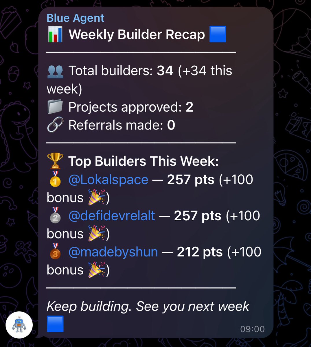 blueagent_'s tweet photo. 34 builders joined Blue Agent this week.

No marketing.
No hype.

Just builders showing up.

🏆
@Lokalspace  
@defidevrelalt  
@madebyshun  

This is what early looks like.

🟦 https://t.co/U8H5u108xQ