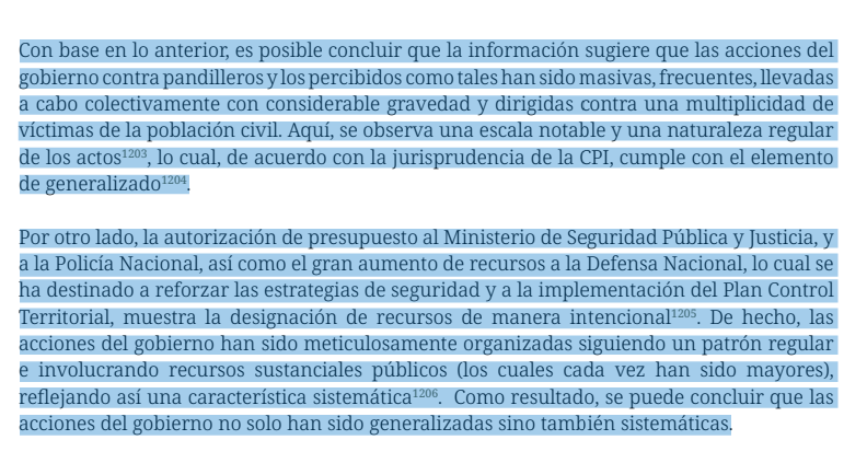 ebaltazzar's tweet photo. Enésima cosa que el bukelismo no se ha preocupado (no puede) en desmentir del informe del #GIPES. La demostración de que el ataque contra pandillas y personas percibidas como tales (civiles) es tanto generalizado como sistemático en los términos de la #CortePenalInternacional https://t.co/QoWVHX5cni