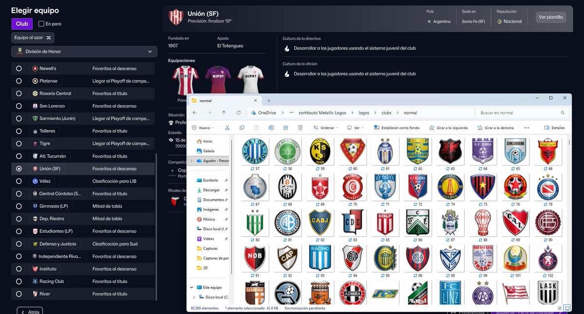almendristaaaaa's tweet photo. gente, alguien sabe porque no me aparecen algunos escudos del futbol argentino en el juego?? como veran los tengo en la carpeta del juego pero no me aparecen dentro del fm https://t.co/6E3e4iNQx1