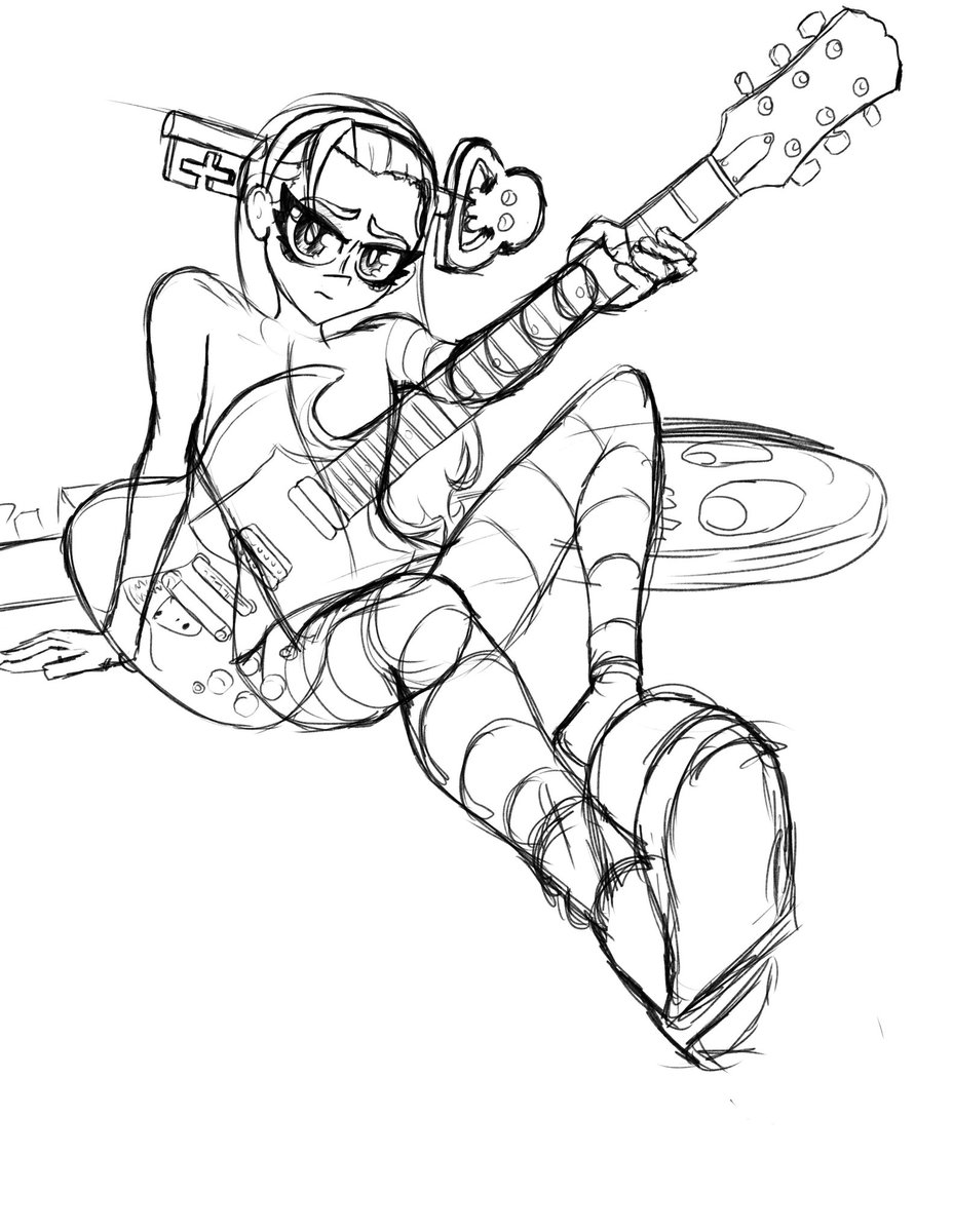 ADHiDefinition's tweet photo. W.I.P on a A.B.A guitar piece. Will include some alts i think would be neat/funny.

#guiltygearfanart https://t.co/20KOT8joRm