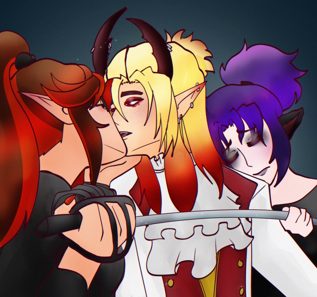 I got commissioned to immortalize my own betrayal and doomed yuri because of this April fools drawing

Thank you <a href="/zzzunatic/">ruze's peepaw</a> 😔🙏

#Apollustration #hincARTu #Picowsso