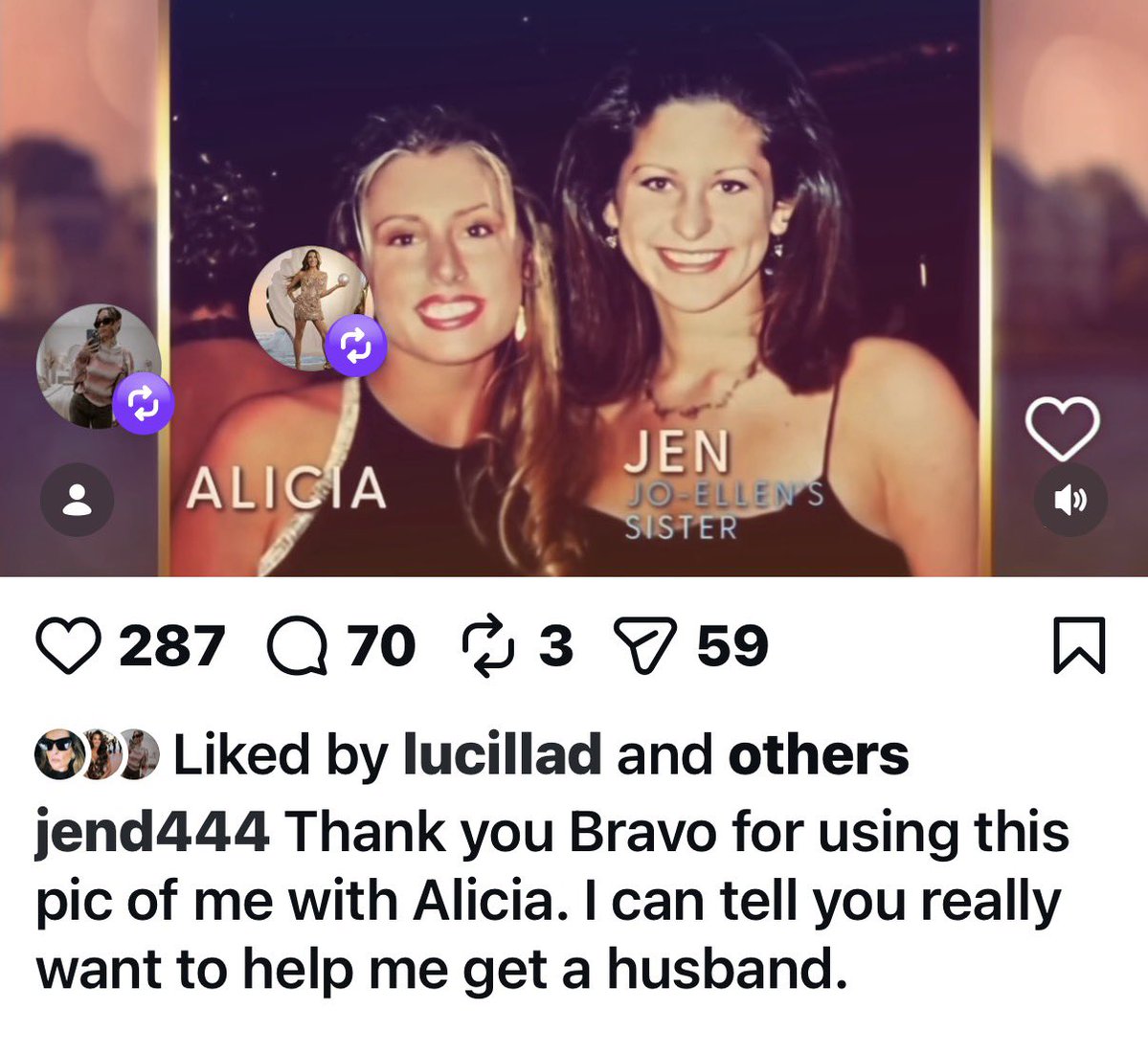 joyrosenberg's tweet image. Jen, Jo Ellen’s sister is not happy #bravo used this picture of her . 😆

#rhori