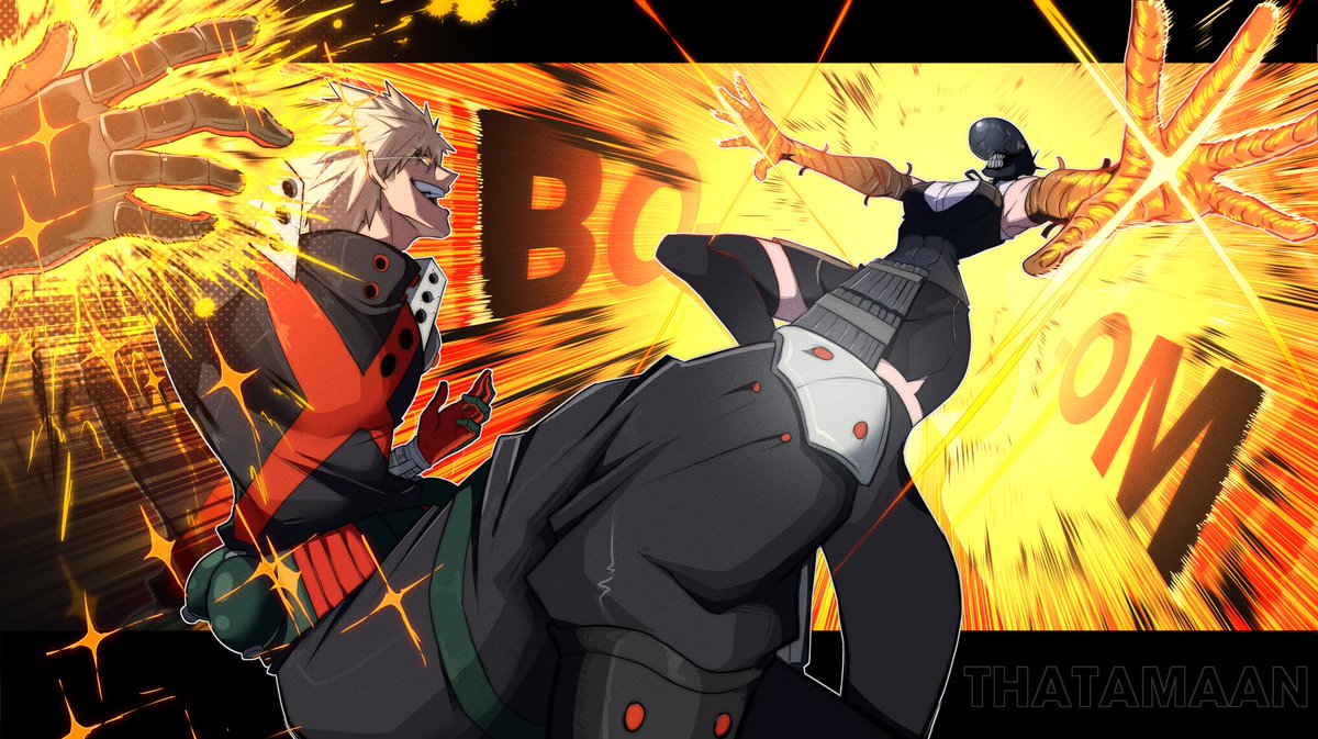 _thatamaan_'s tweet photo. BAKUGO VS REZE https://t.co/1cf31WQBF9