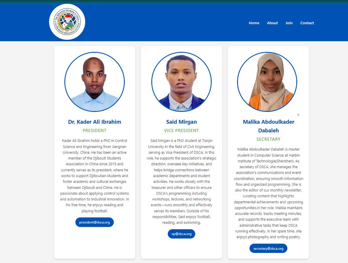 DSiC2017's tweet photo. Preview of our Djiboutian Students China Association (DSCA) Website

Core Values:

· Unity and Solidarity
· Academic Excellence
· Cultural Preservation
· Community Service https://t.co/GuHHAnMiAs